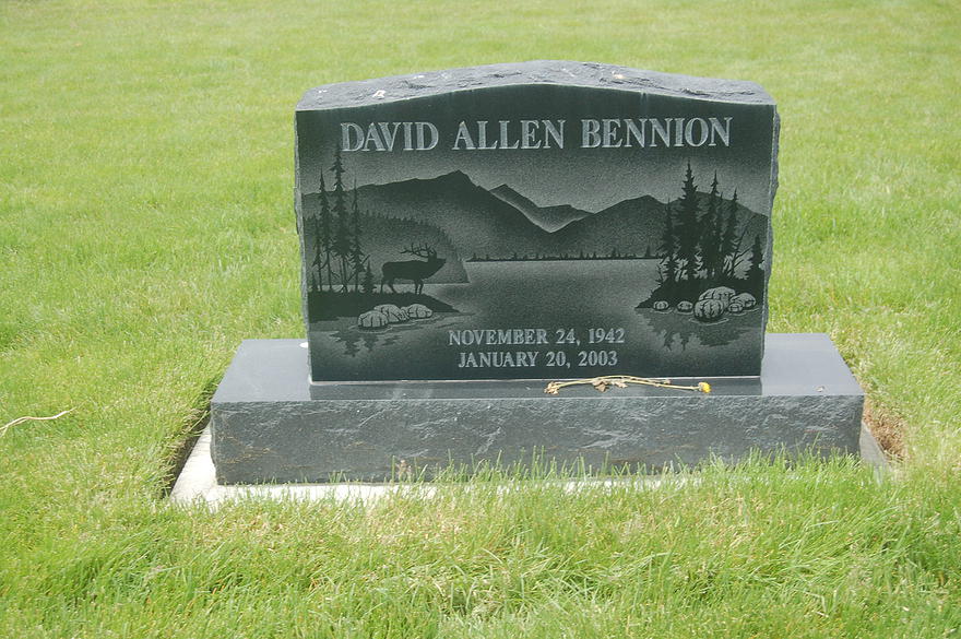 Imperial black upright memorial with laser etching